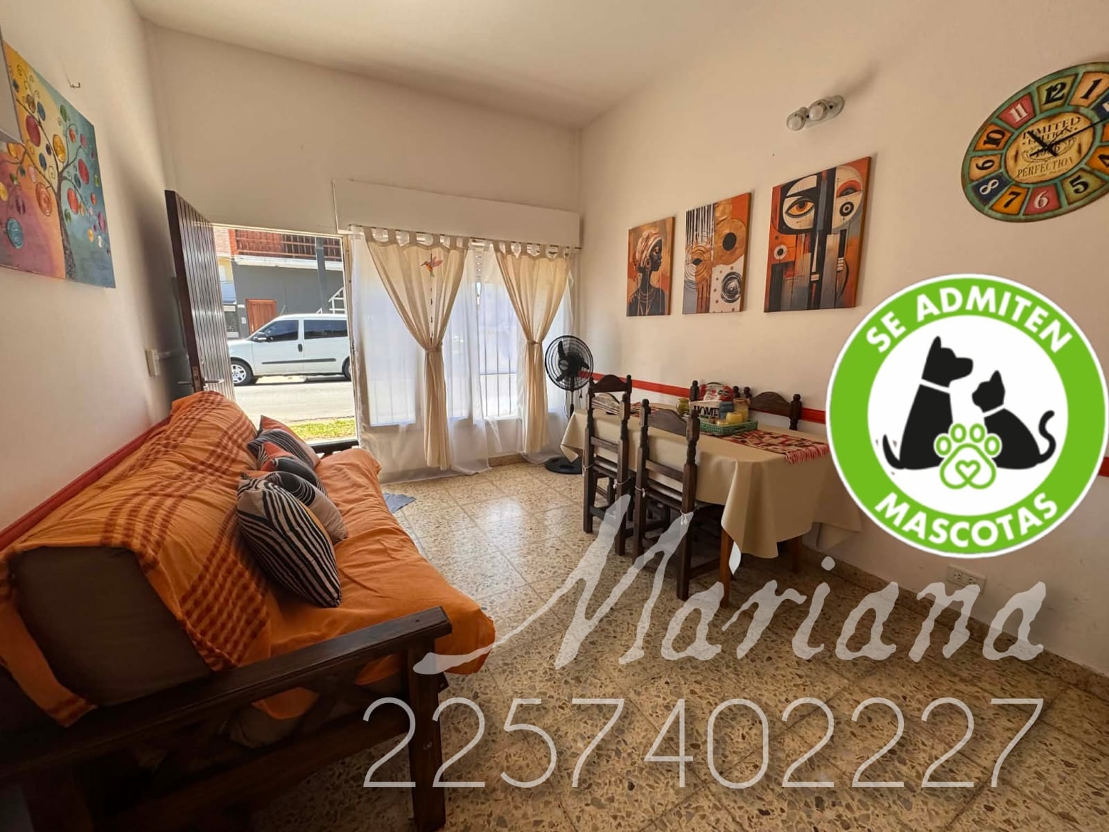 Dpto tipo casa para 4 personas en Santa Teresita – Patio, parrilla, garaje y acepta mascotas